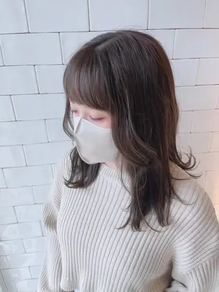 セミロング カラー &chaLme   心斎橋所属・emi/髪質改善/ 韓国風/艶カラーのヘアスタイル