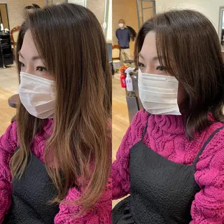 ミディアム 亀川蓮 Agu hairのヘアスタイル