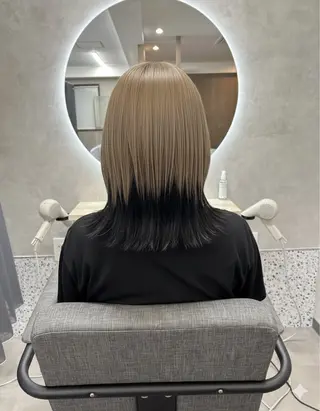 ミディアム カラー 【パーマ】【デザイン カラー】拳🌊のヘアスタイル