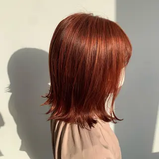 ミディアム カラー 似合わせスタイル 岡田勇哉のヘアスタイル