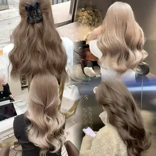 セミロング カラー ダブルカラー 韓国レイヤーKYONのヘアスタイル