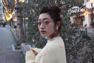 ロング カラー 岡村 玲奈のヘアスタイル