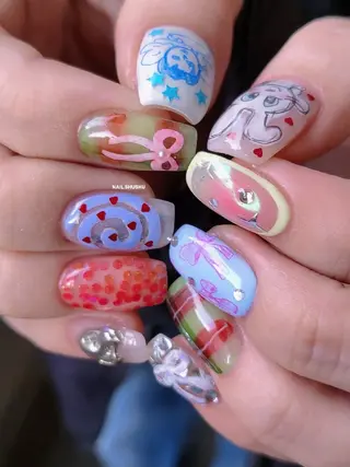 ネイル 3dパーツ/流行り 👧shushu❤️のネイルデザイン