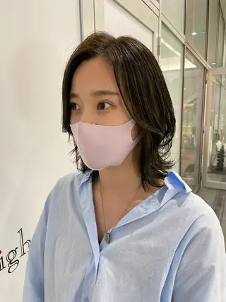 ミディアム 栄　mighty by H所属・不破一輝/栄/矢場町 ボブ/レイヤー/艶髪のヘアスタイル