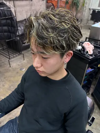 カラー パーマ メンズ 土岐 仁/メンズ専門 パーマ特化美容師🔥のヘアスタイル