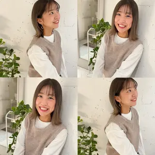 ミディアム カラー カジュアルを女っぽく 𝗮𝘆𝗮𝗰𝗼のヘアスタイル