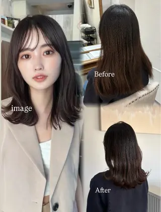 ミディアム 谷口 綾架のヘアスタイル