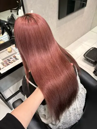 セミロング 🎀ིྀ暖色カラー/ 髪質改善/みどりのヘアスタイル