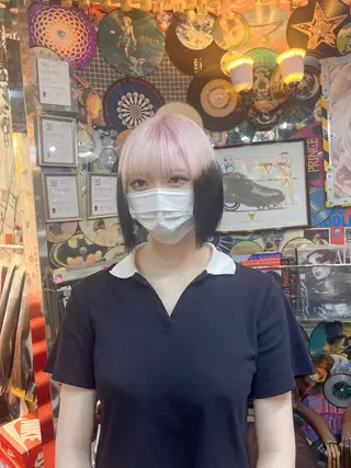 ショート カラー ヘアアレンジ haco+所属・🌈派手髪エクステ ブレイズ🌈ひろとのヘアスタイル