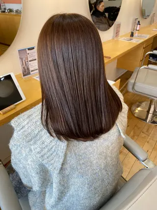 セミロング カラー 艶カラー／ストレート かとうゆうき🍯のヘアスタイル