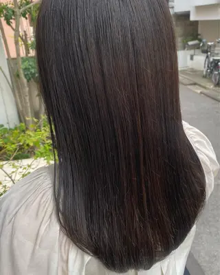 セミロング カラー グレージュ/透明感/ 韓国ヘア/RISAのヘアスタイル