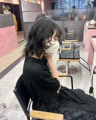 ミディアム パーマ 水野 雪 /パーマ/暖色カラーのヘアスタイル