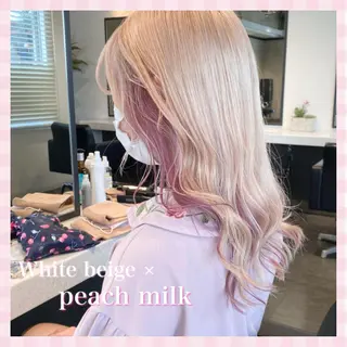 セミロング カラー 💗ガーリーヘア🎀 saki💗のヘアスタイル