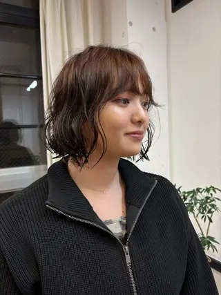 ミディアム イノウエタケノリ /カット/パーマのヘアスタイル