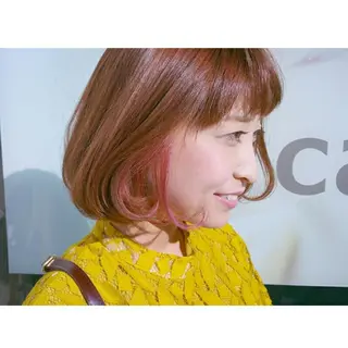 ミディアム カラー ショートヘア💫 ハイトーン西田拓馬のヘアスタイル