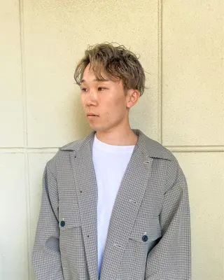 ショート カラー パーマ メンズ ボブ/髪質改善/ レイヤー/池澤慎人のヘアスタイル