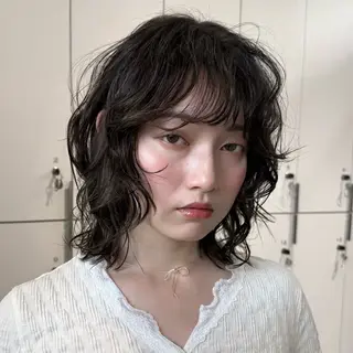 ミディアム レイヤー/パーマ/ 艶カラー/💚千琴のヘアスタイル