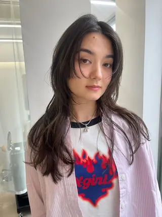 ロング レイヤー/ケアパーマ /ニュアンス/モードのヘアスタイル