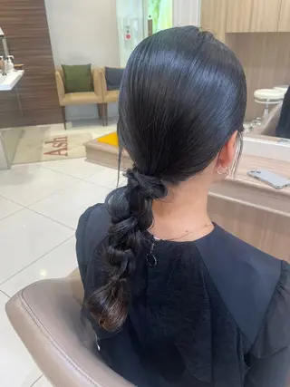 セミロング ヘアアレンジ 韓国ヘアメイク🎀/ 縮毛矯正✨山本媛香のヘアスタイル