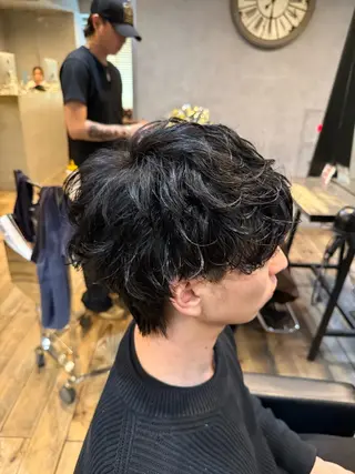 ショート カラー パーマ メンズ メンズカット/パーマ 艶カラーTAIGA︎のヘアスタイル