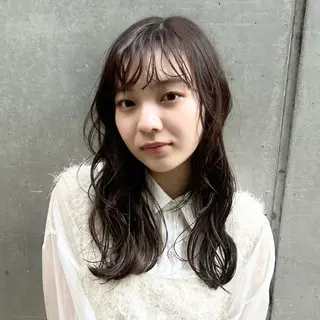 ロング パーマ メンズ特化/センター パート🩵のヘアスタイル