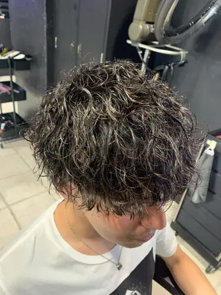 ショート メンズ メンズパーマ/難波/ 心斎橋　室園亮佑のヘアスタイル