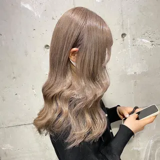 セミロング カラー エフェクトブリーチ 🌟前澤啓太朗のヘアスタイル