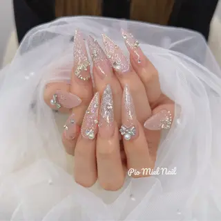 ロング momo 長さだしのネイルデザイン