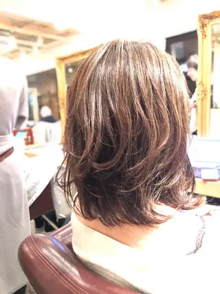 ミディアム カラー 韓国風カット/ 髪質改善 黒崎のヘアスタイル