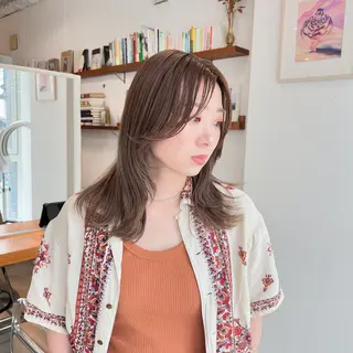 セミロング カラー rina/似合わせ/ 艶髪カラー/髪質改善のヘアスタイル