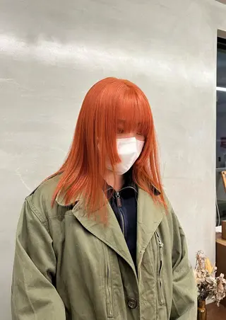 セミロング カラー ケアブリーチ/ ハイトーン/牧野のヘアスタイル