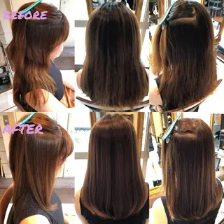 ロング カラー パーマ ブリーチ縮毛矯正/ デサキ ショウヘイのヘアスタイル