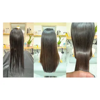 ロング レイヤーカット・ 縮毛矯正 星野のヘアスタイル