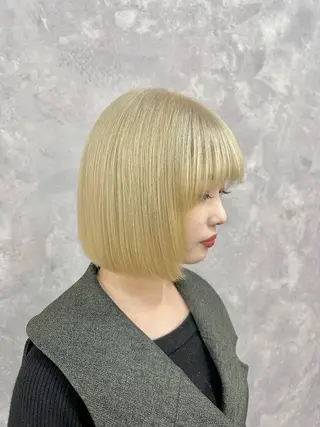 ミディアム カラー lil'Lab所属・ハイトーンカラー💇 磯本　貴信のヘアスタイル