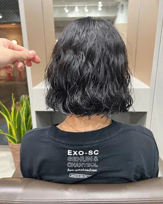 ショート パーマ ボブパーマコテ巻き風 パーマNo1深江秀平のヘアスタイル