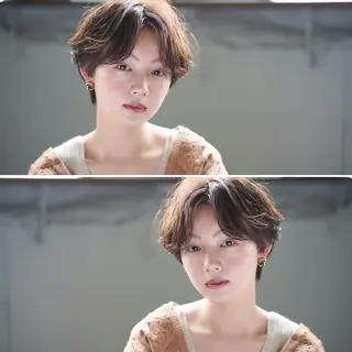 ショート カラー パーマ 💈LuTa💈_ 公式_NewOpenのヘアスタイル