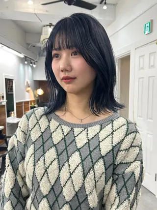 セミロング レイヤーボブ/ 艶カラー/サナ🌼のヘアスタイル