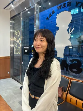 ロング パーマ カラー SASAnagano 堀内未梨のヘアスタイル