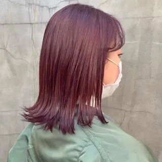 ミディアム カラー 髪質改善カラー&TR 縮毛矯正/弱酸性矯正のヘアスタイル