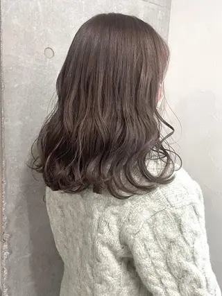 セミロング カラー メンズモテパーマ💙 fuwaのヘアスタイル