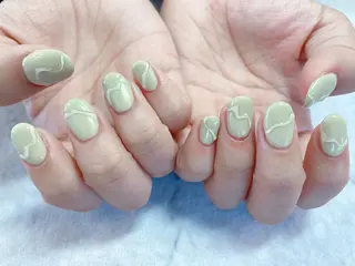 ネイル ネイルリボン 受付スタッフのネイルデザイン