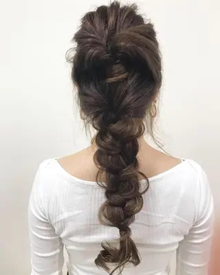 ロング カラー パーマ ヘアアレンジ メンズ キッズ ネイル マツエク・マツパ Lien 深井店のヘアスタイル