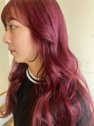 ロング カラー 藤井 美歩/赤髪のヘアスタイル