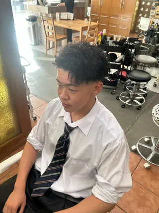 ショート パーマ メンズパーマ/ ハイライト Tumのヘアスタイル