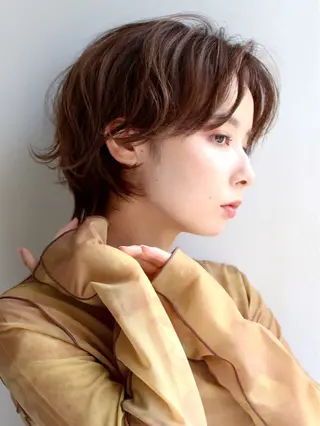 ショート カラー パーマ re:mu hair&headspa所属・mori yのヘアスタイル