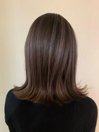 セミロング カラー 船津武俊 フナツタケトシのヘアスタイル