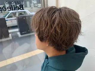 ミディアム カラー メンズ モナン新宿所属・曲がる縮毛 メンズ 毛流れ 佐々木 優のヘアスタイル