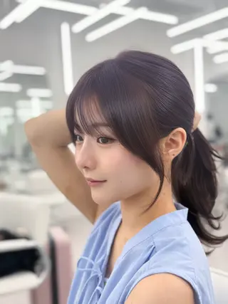 ミディアム 失敗しない顔まわり× 小顔補正レイヤー難波のヘアスタイル