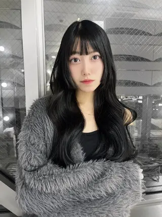 ロング カラー メンズセンターパート 🇰🇷wakanaのヘアスタイル