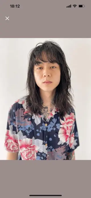 ミディアム パーマ メンズ 藤澤 春菜  /  ACAのヘアスタイル